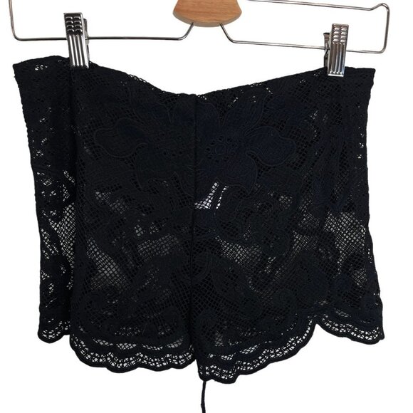 NWT Rat & Boa Nolita Crochet Lace Drawstring Shorts Micro Black Size S - Picture 9 of 10
